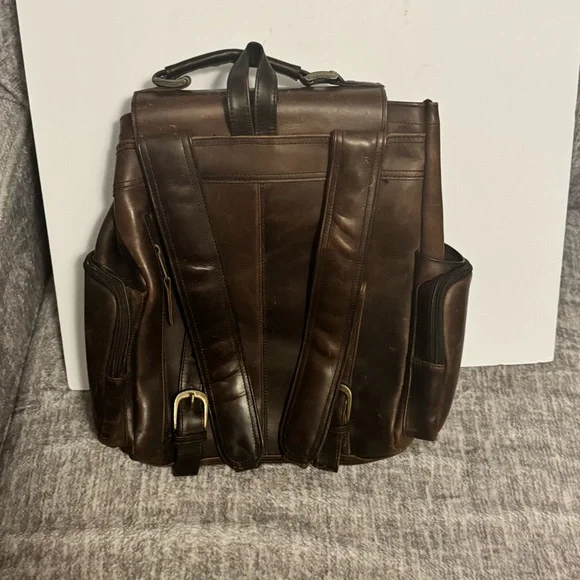 VTG Dark Brown Men's Leather Backpack